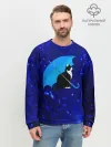 Мужской свитшот базовый / Котик под Дождем
