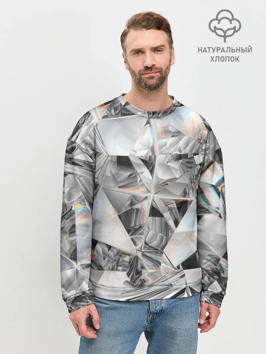 Мужской свитшот базовый / зеркальный калейдоскоп