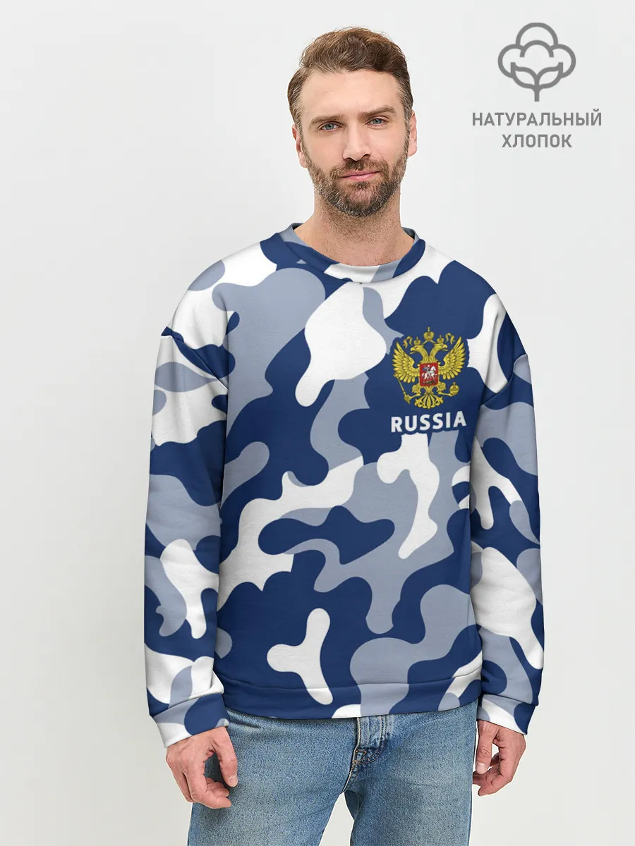 Мужской свитшот базовый / RUSSIA / РОССИЯ