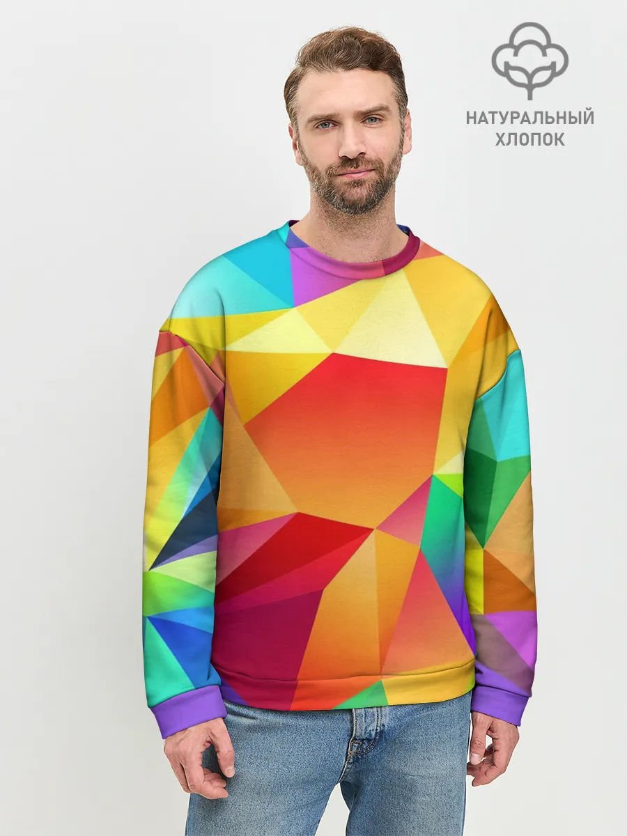 Мужской свитшот базовый / Яркая мозаика