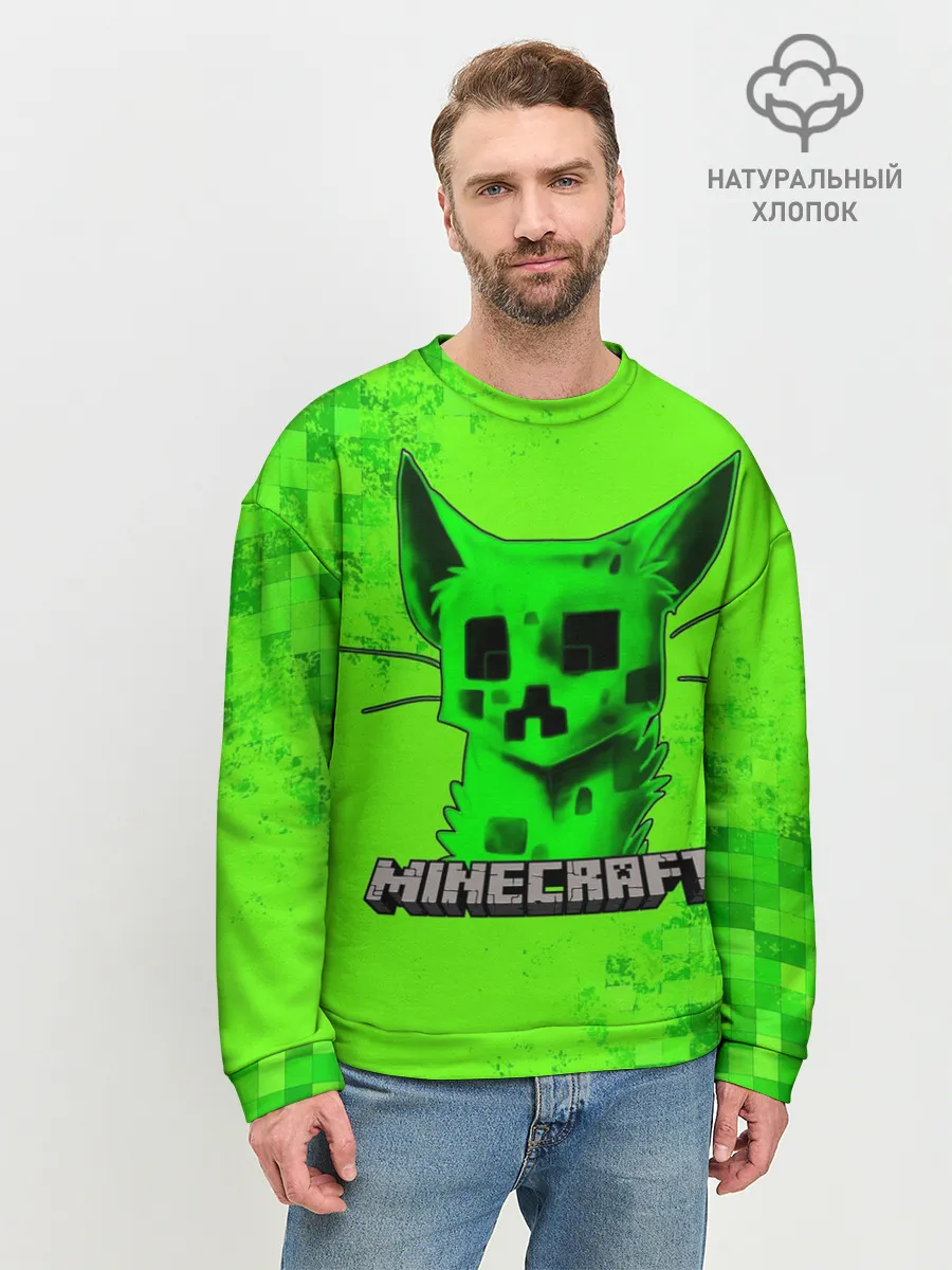 Мужской свитшот базовый / MINECRAFT CREEPER CAT