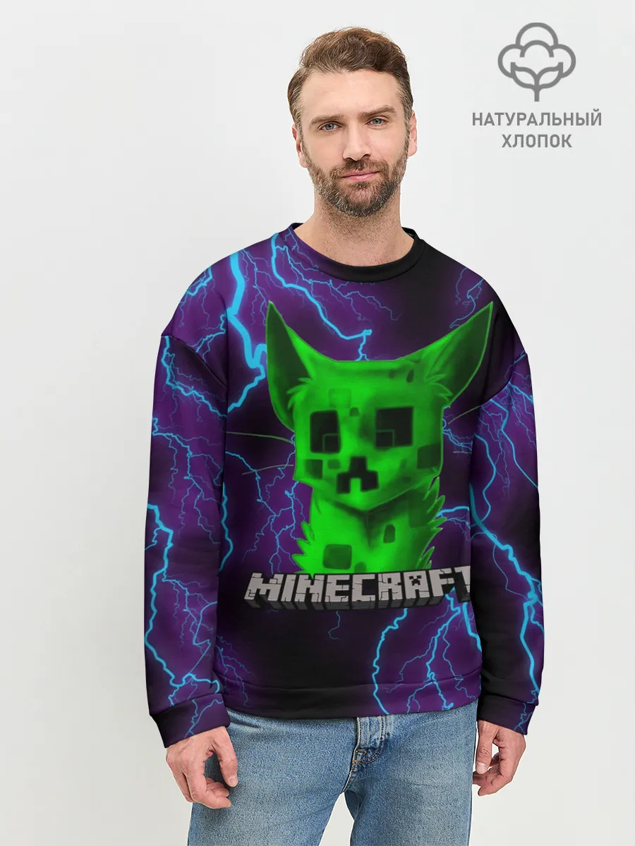 Мужской свитшот базовый / MINECRAFT CREEPER CAT