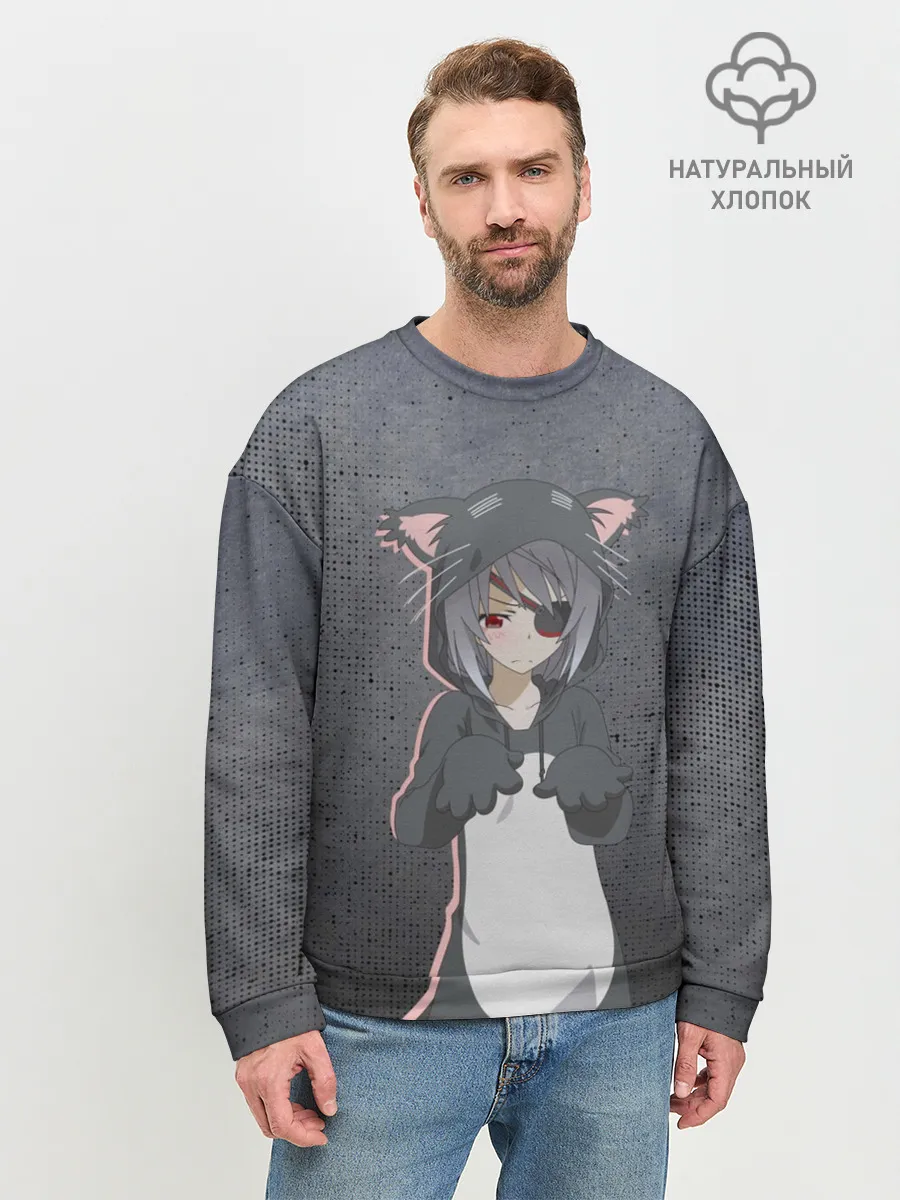 Мужской свитшот базовый / Catgirl sadness