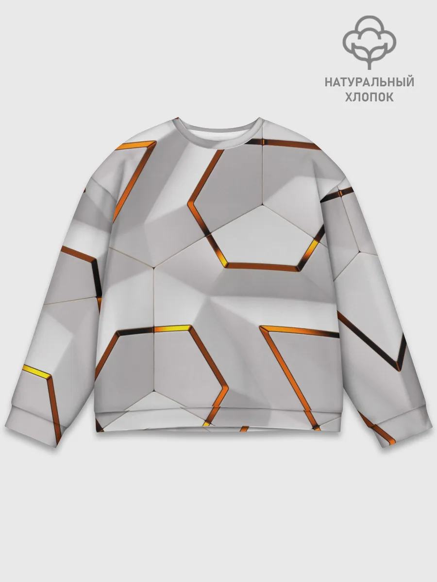 Мужской свитшот базовый / 3D абстракция Iron