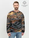 Мужской свитшот базовый / 3D абстрактная схема