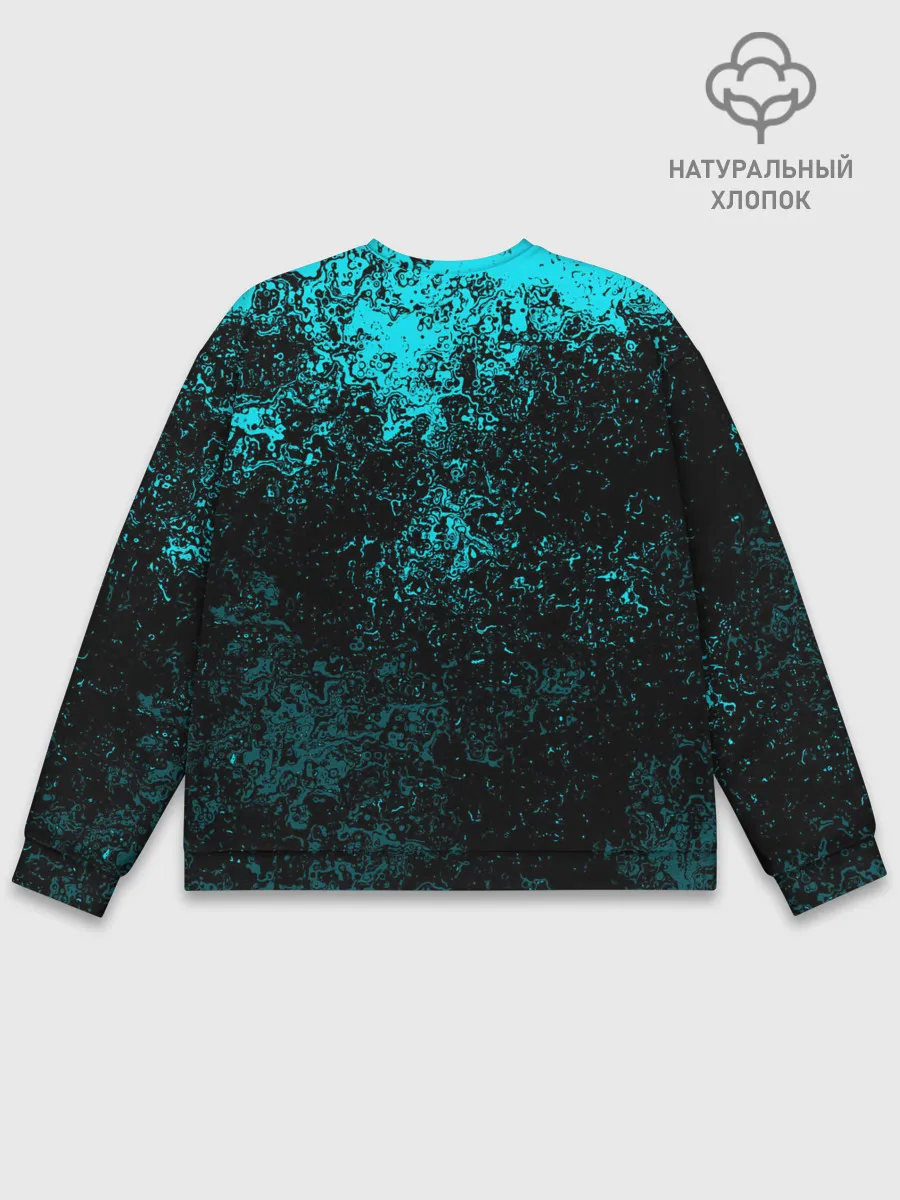 Мужской свитшот базовый / БРЫЗГИ-КРАСОК НЕОН