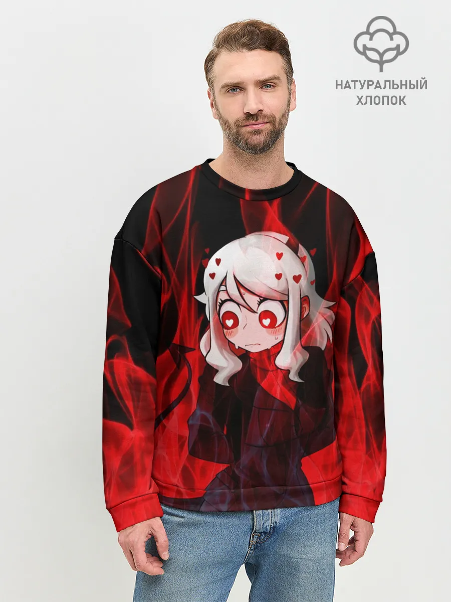 Мужской свитшот базовый / Главный герой Helltaker