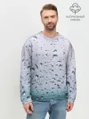 Мужской свитшот базовый / Капли окно стекло дождь серо