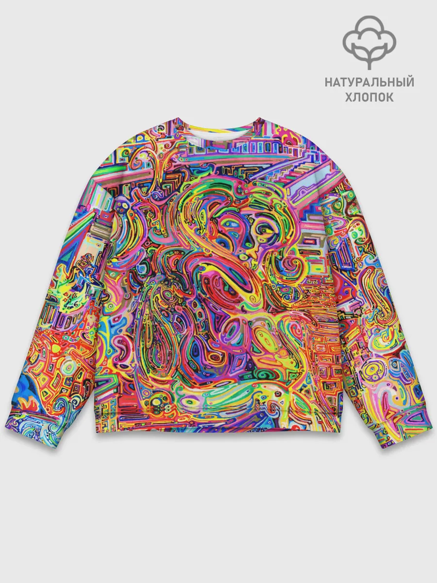 Мужской свитшот базовый / НЕОНОВЫЕ ЛИНИИ / АБСТРАКЦИЯ