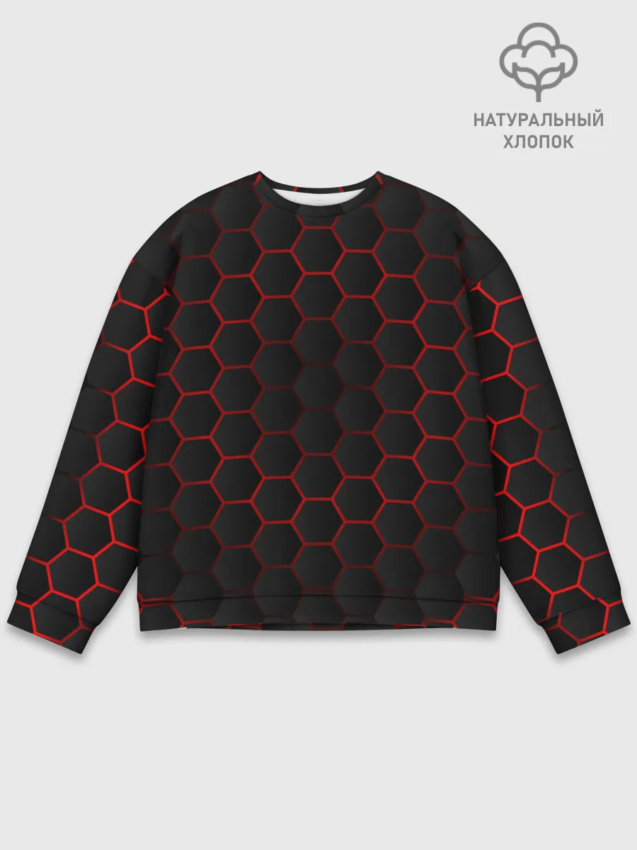 Мужской свитшот базовый / 3D black & red