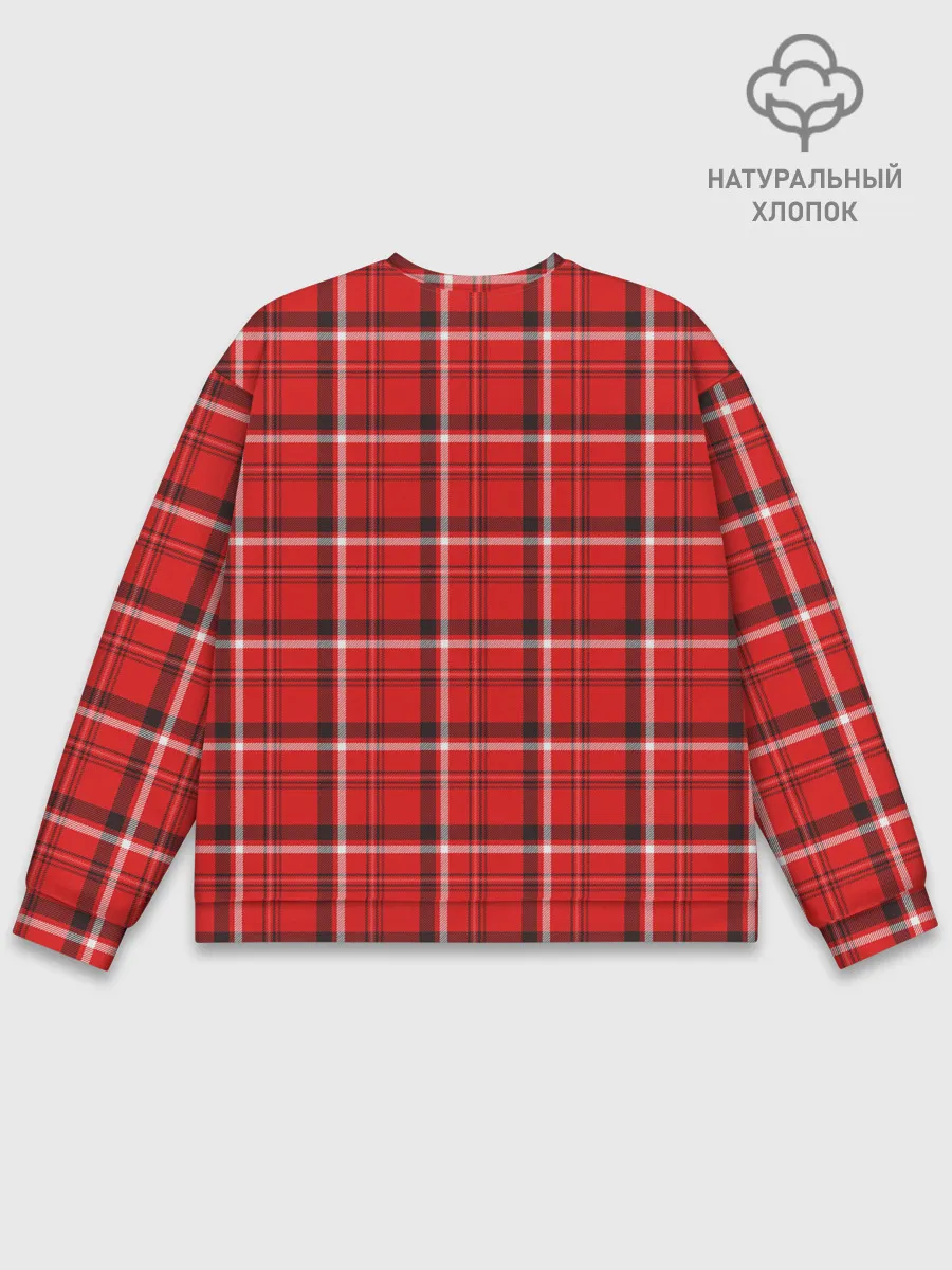 Мужской свитшот базовый / Красная клеточка