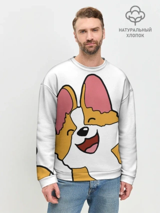 Мужской свитшот базовый / Счастливый песик