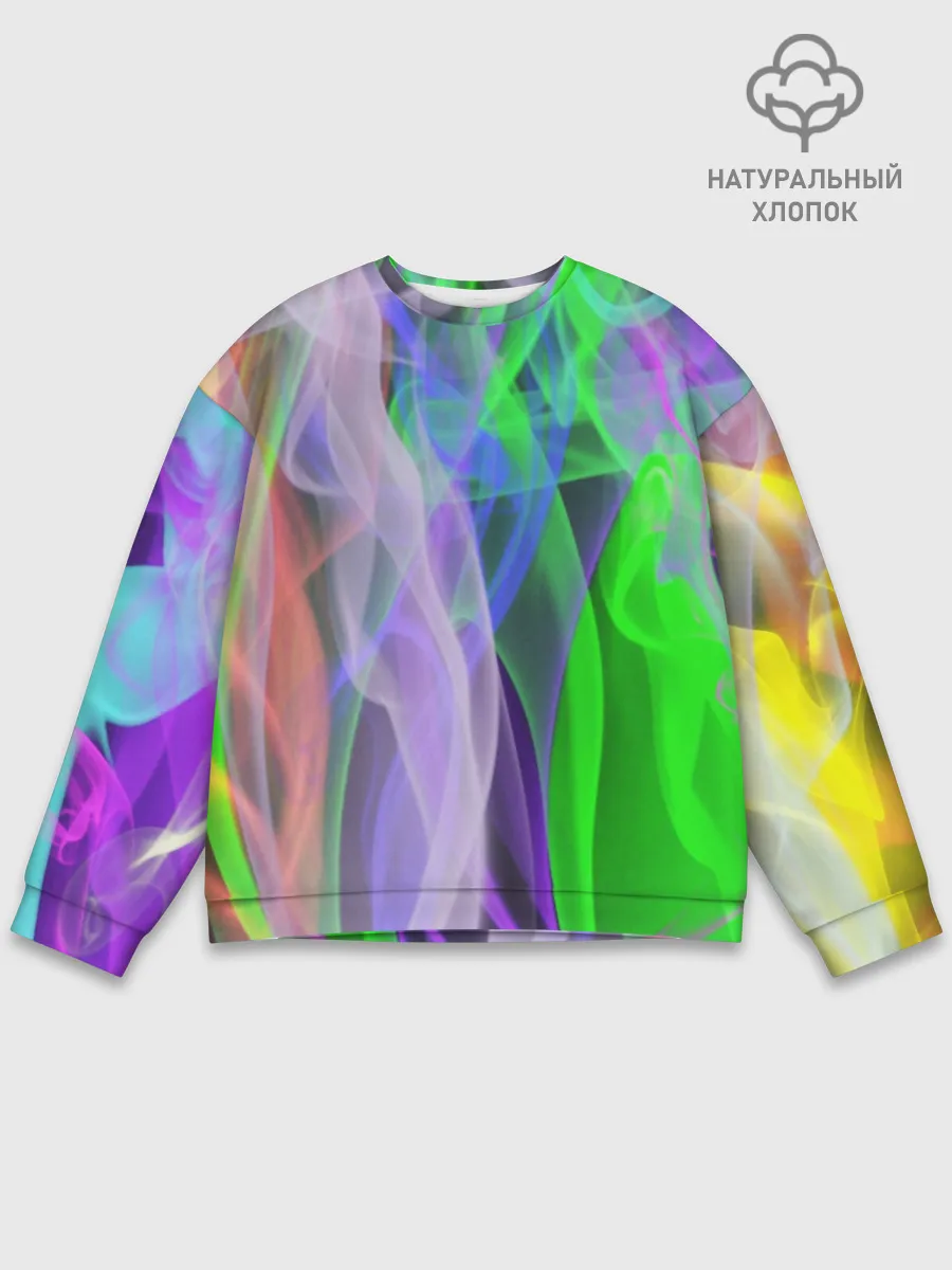 Мужской свитшот базовый / ДЫМ ЦВЕТНОЙ / ОГОНЬ
