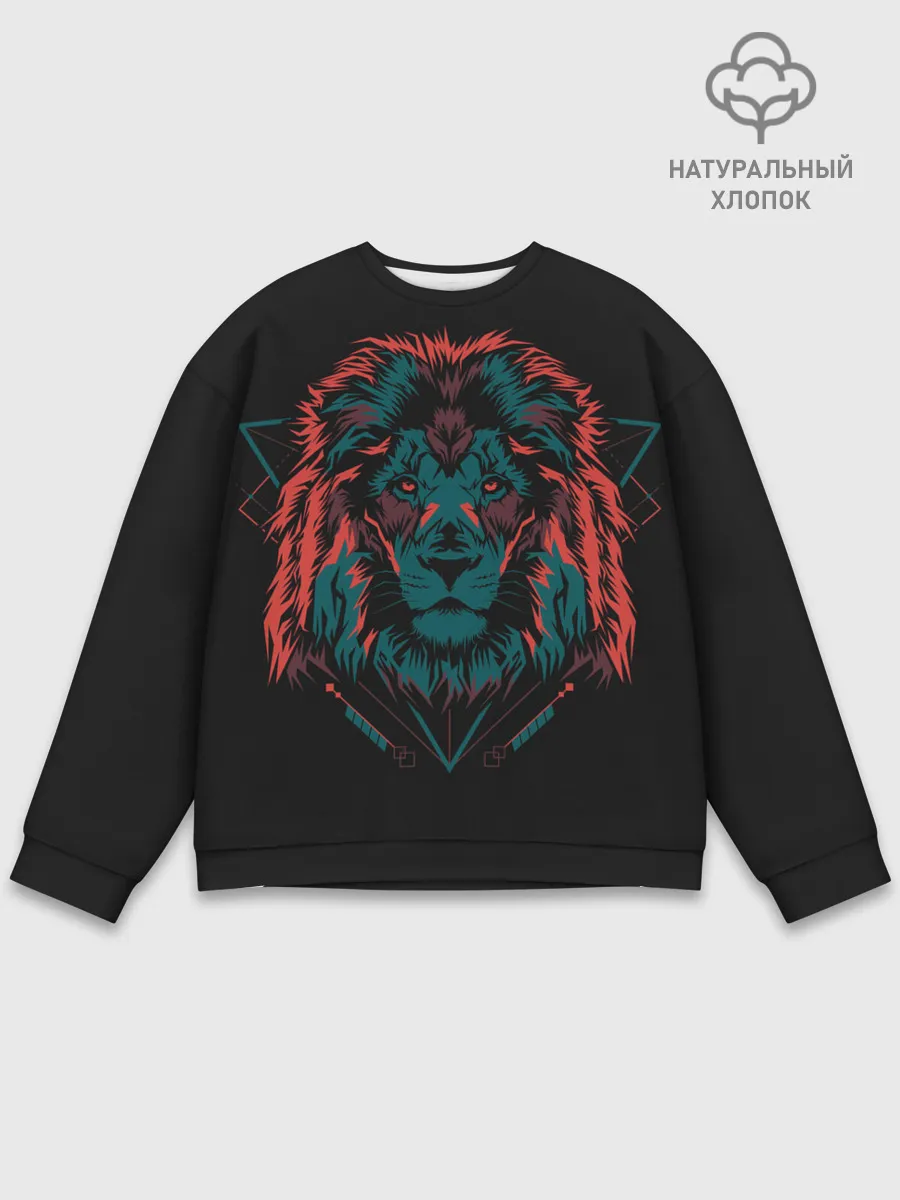 Мужской свитшот базовый / Лев на закате