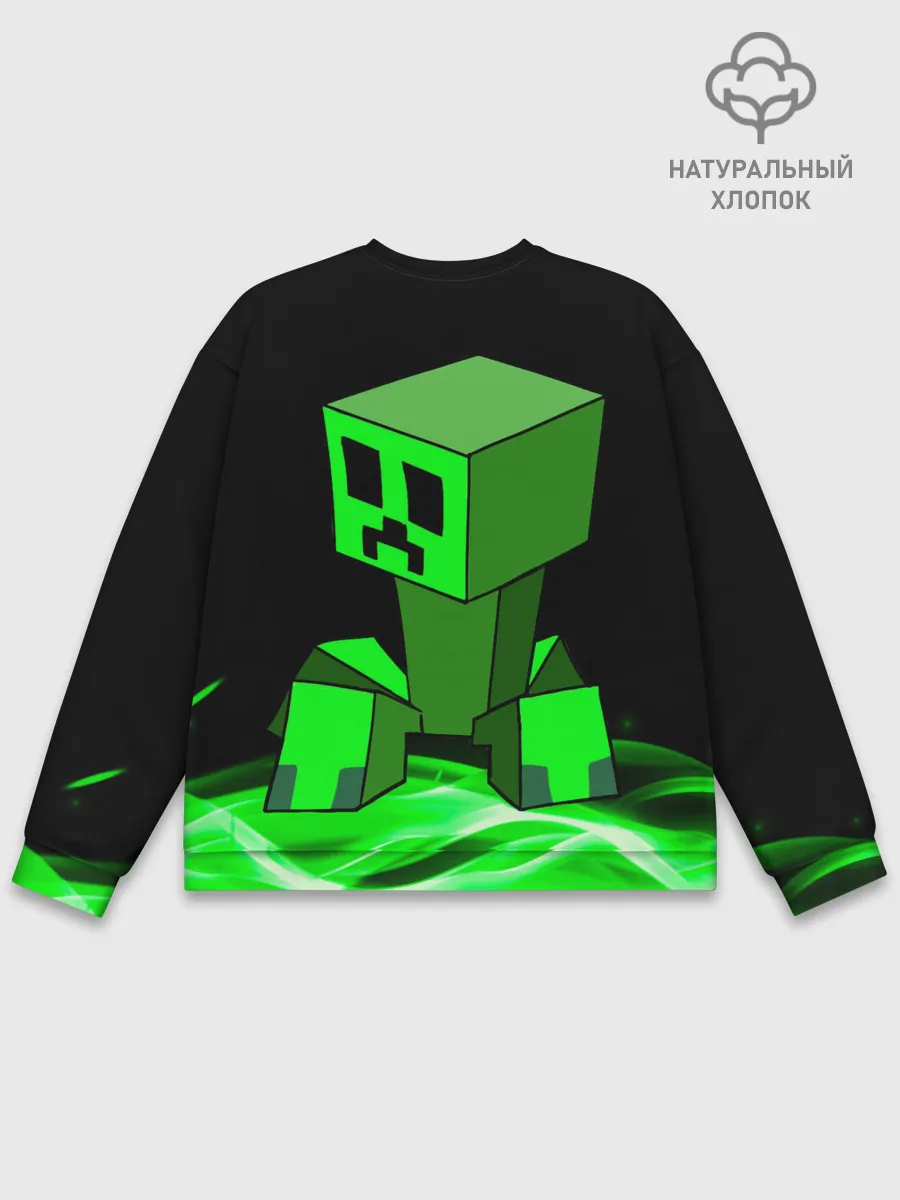 Мужской свитшот базовый / Майнкрафт Крипер