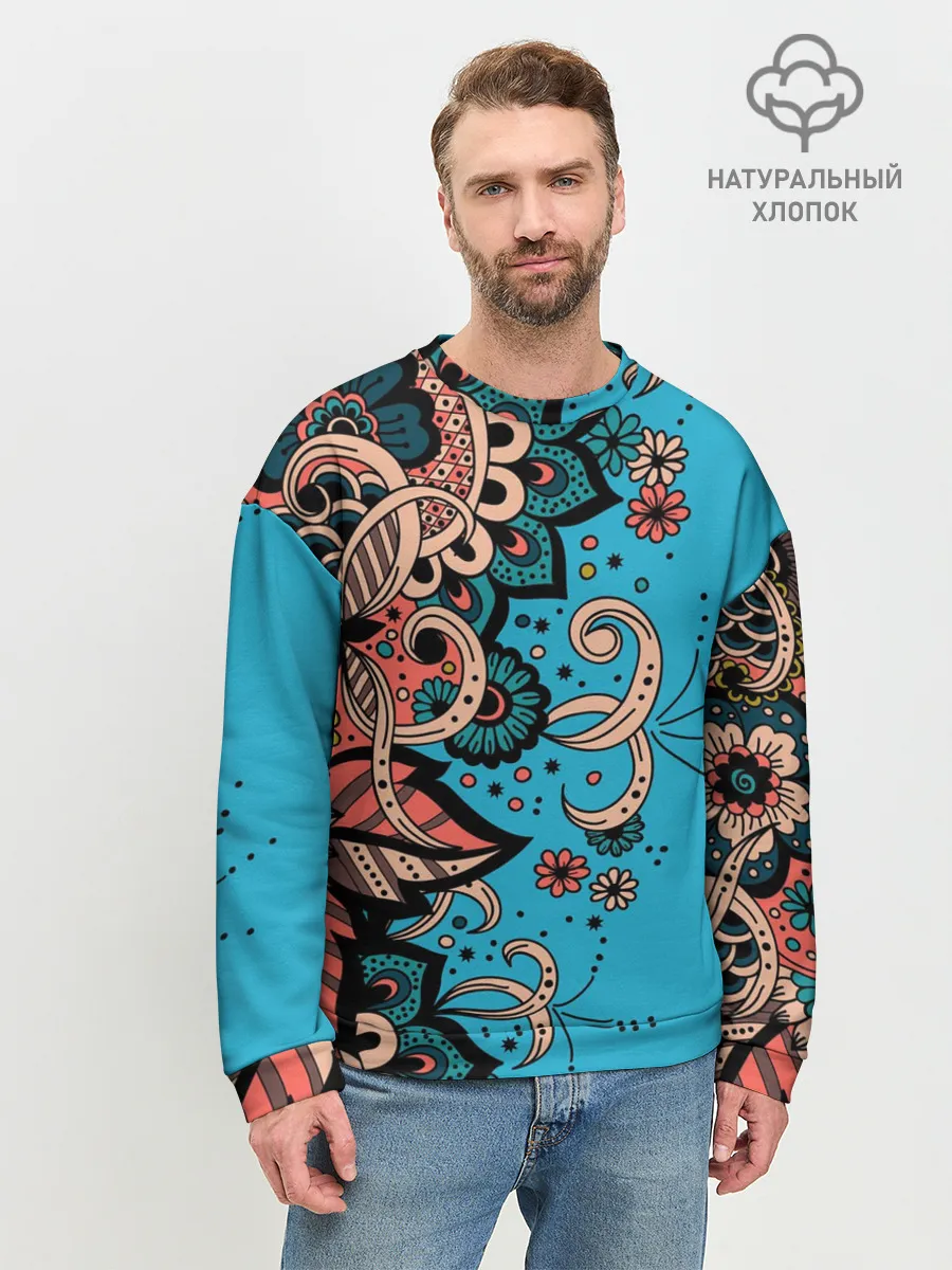 Мужской свитшот базовый / Цветочная фантазия