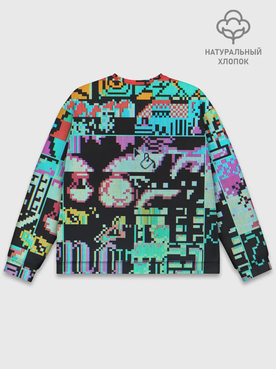 Мужской свитшот базовый / ГЛИТЧ / GLITCH ЗАСТАВКА