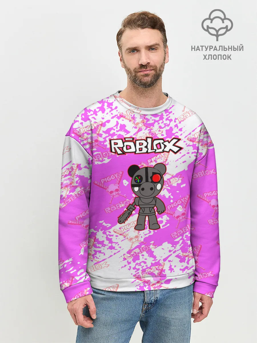 Мужской свитшот базовый / Свинка Пигги из Roblox