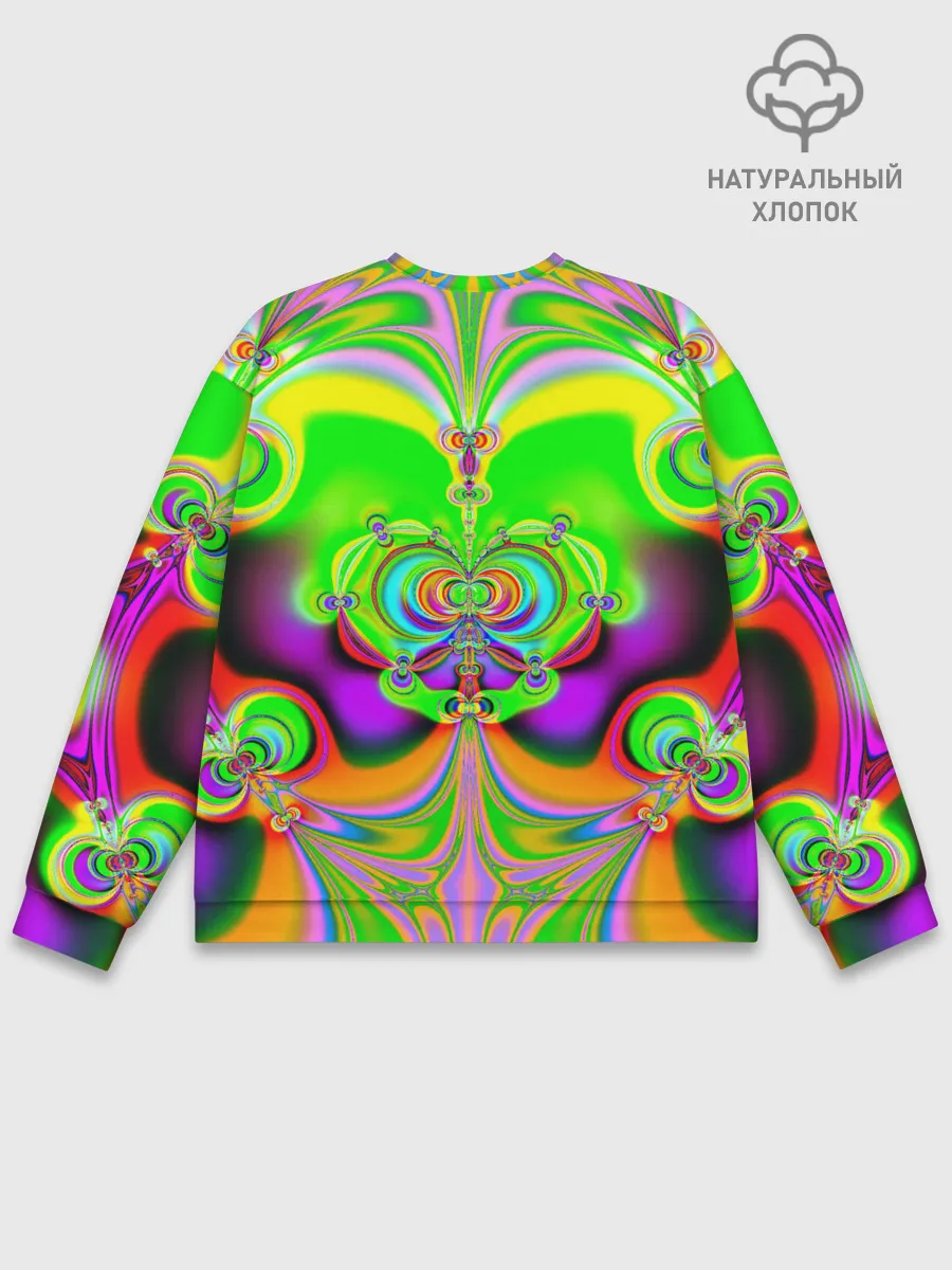 Мужской свитшот базовый / КИСЛОТНЫЙ ФРАКТАЛ ГЕОМЕТРИЯ