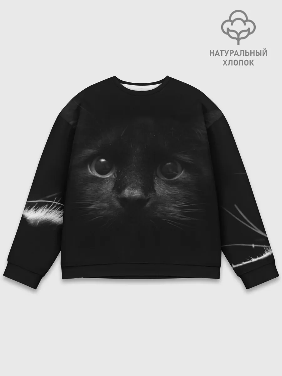 Мужской свитшот базовый / Чёрный кот