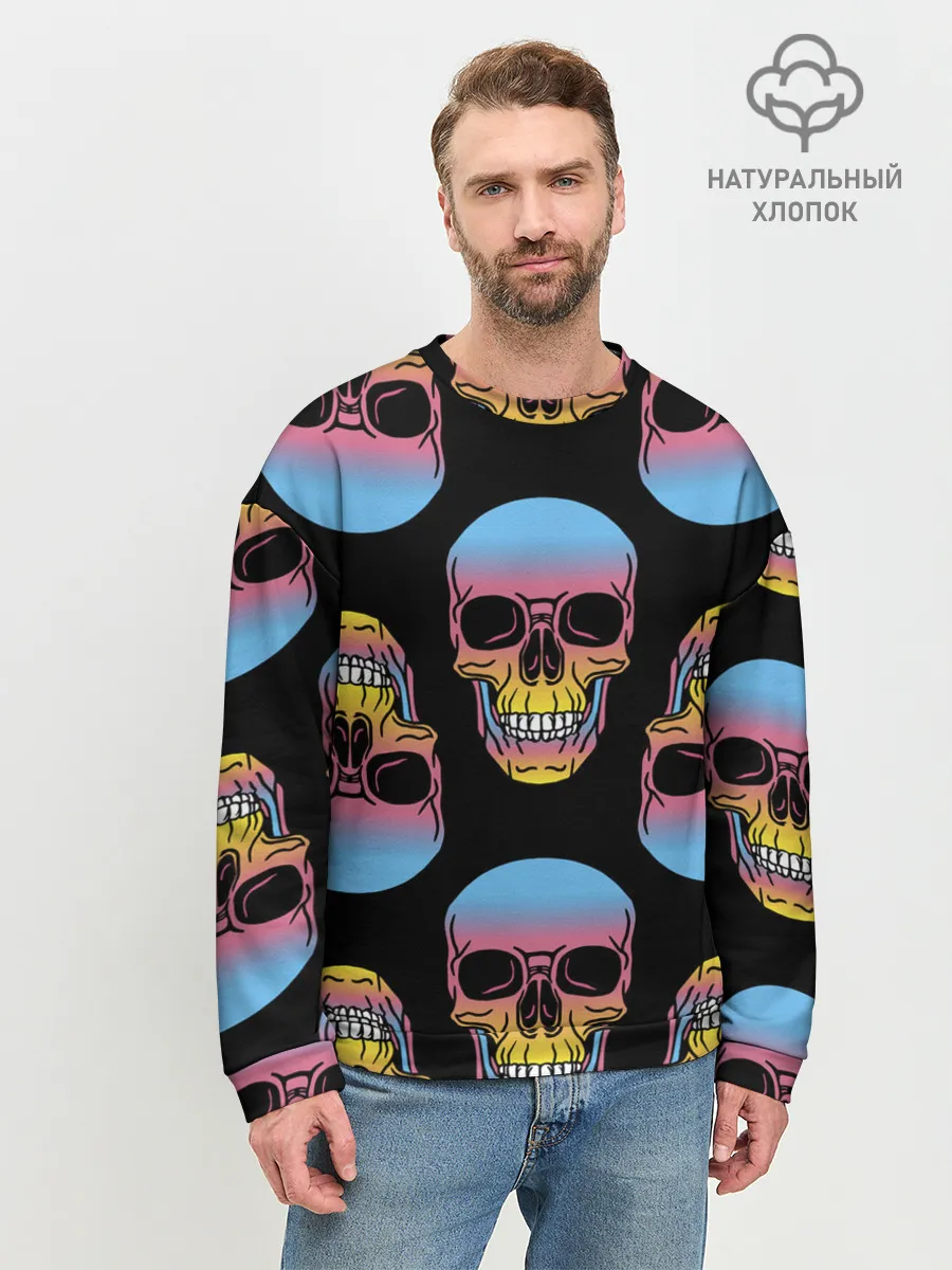 Мужской свитшот базовый / Neon skull