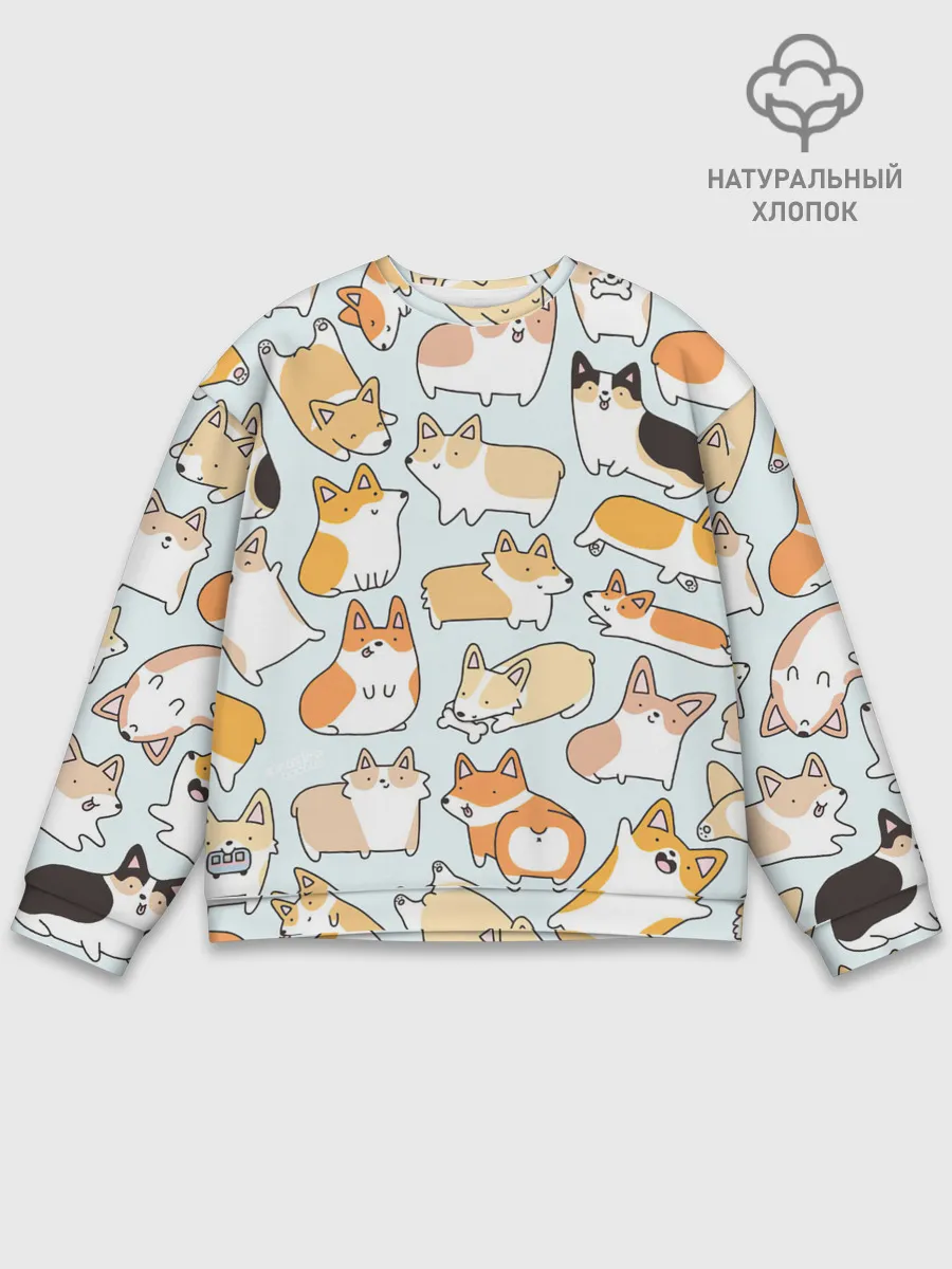 Мужской свитшот базовый / Стая корги