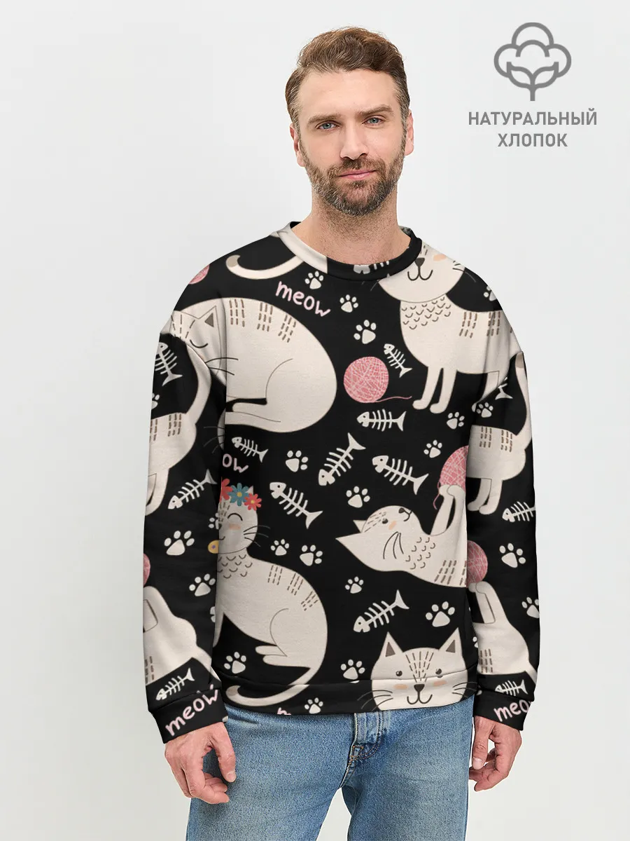 Мужской свитшот базовый / Милые кошечки