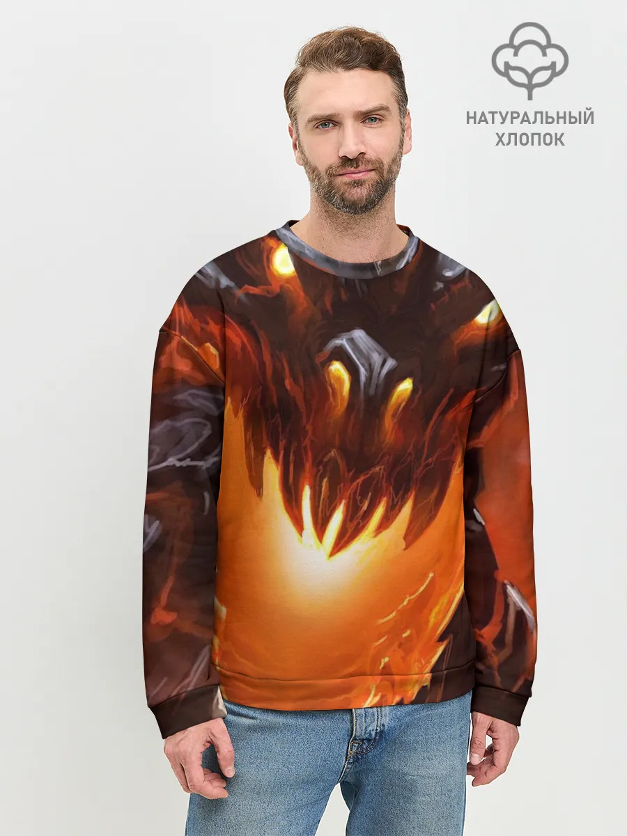 Мужской свитшот базовый / Дракон Лавы