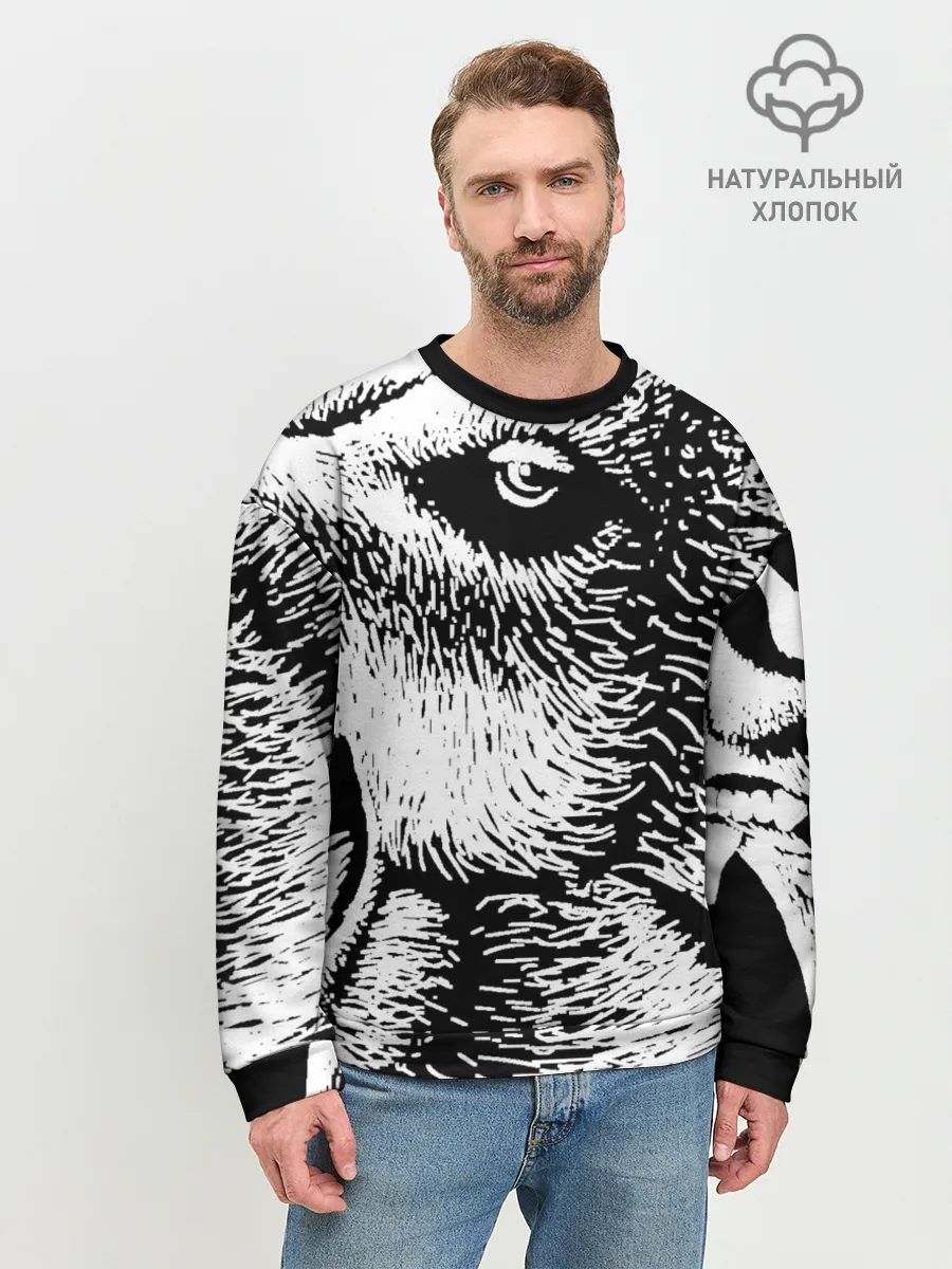 Мужской свитшот базовый / Черный медведь