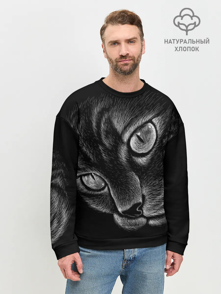Мужской свитшот базовый / Волшебный кот
