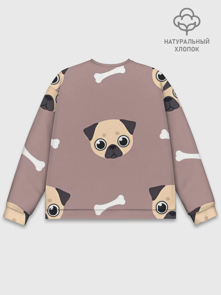 Мужской свитшот базовый / Мопсины мордашки