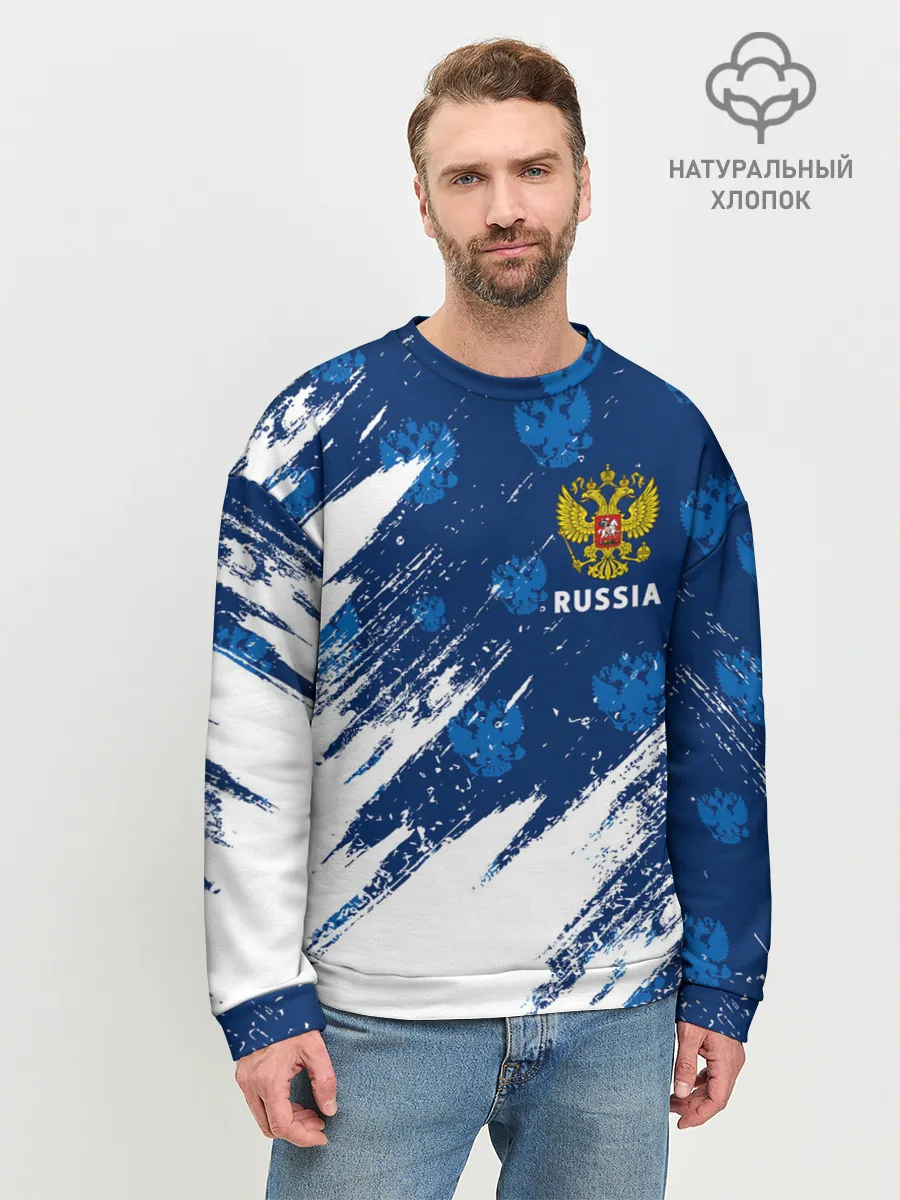 Мужской свитшот базовый / RUSSIA / РОССИЯ