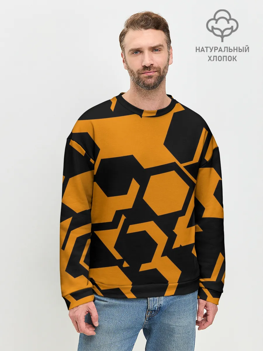 Мужской свитшот базовый / КИБЕРПАНК, жёлтый