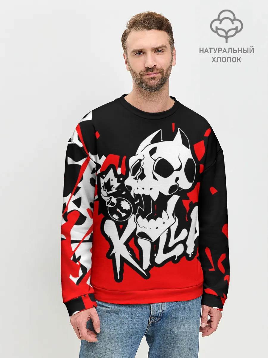 Мужской свитшот базовый / KILLA красные брызги