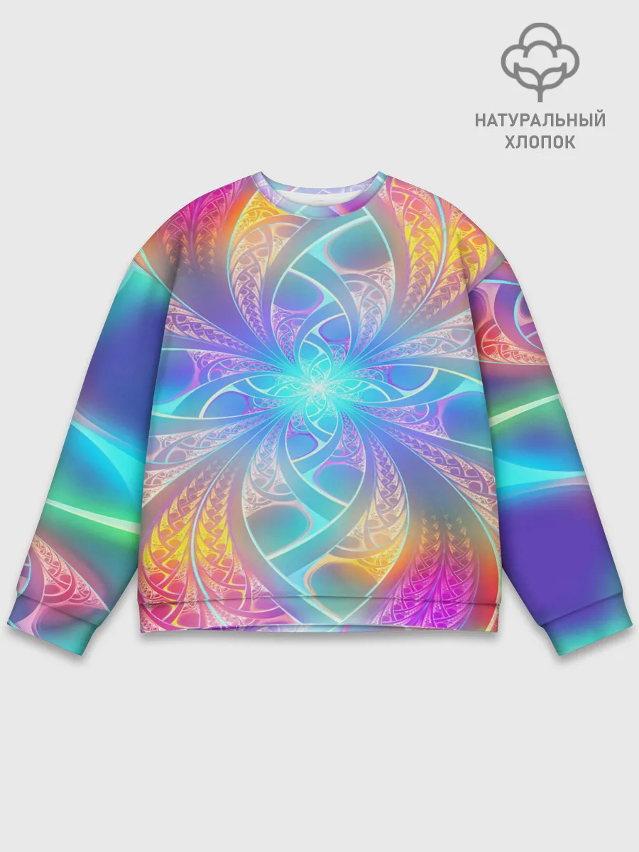 Мужской свитшот базовый / Узоры / Абстракция /Неон