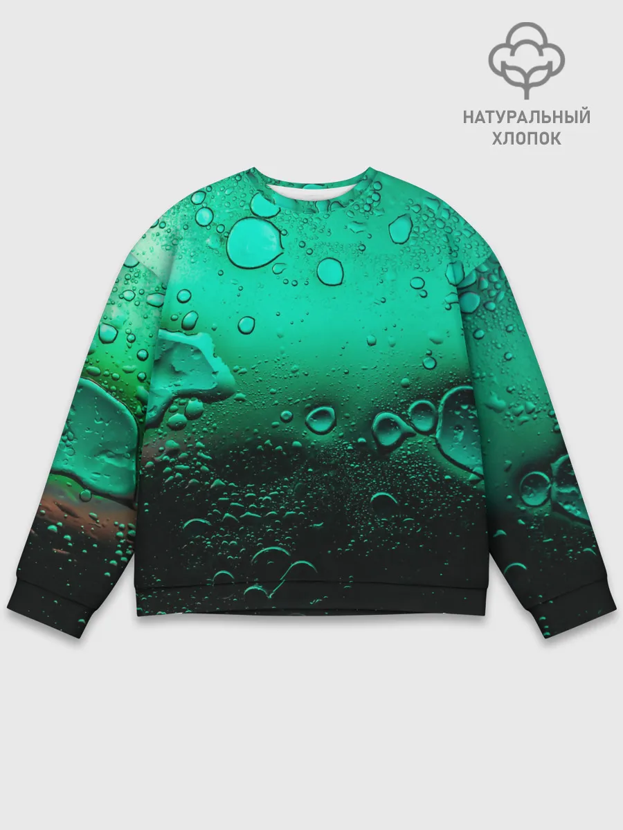 Мужской свитшот базовый / Зеленые капли клетки