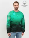 Мужской свитшот базовый / Зеленые капли клетки