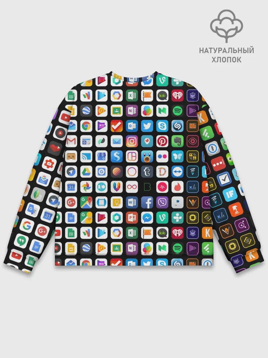 Мужской свитшот базовый / Iphone and Apps Icons