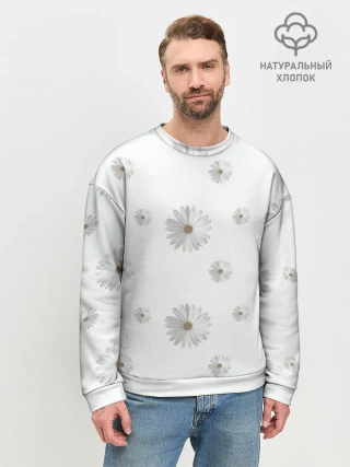 Мужской свитшот базовый / Ромашки