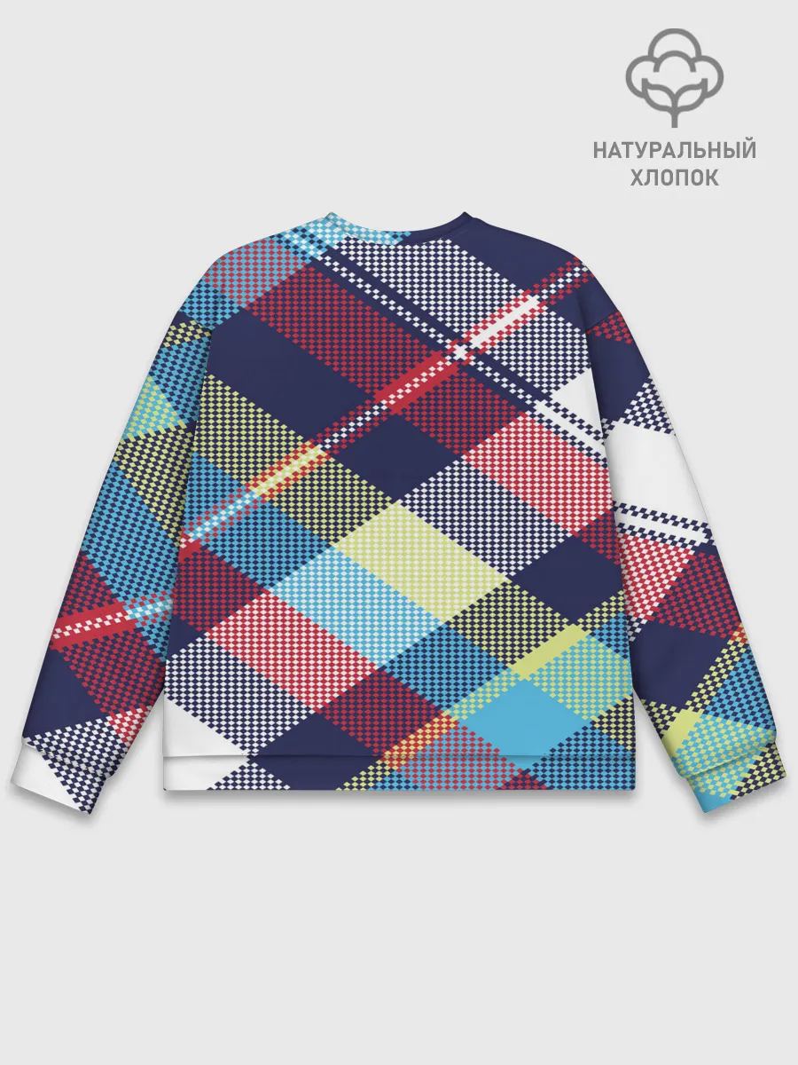 Мужской свитшот базовый / Клетка / Текстура в клетку #2