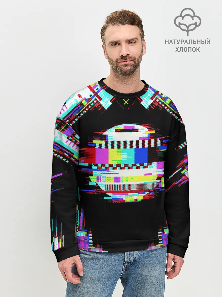 Мужской свитшот базовый / Glitch VHS