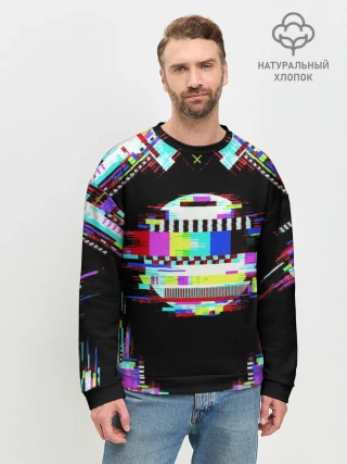 Мужской свитшот базовый / Glitch VHS