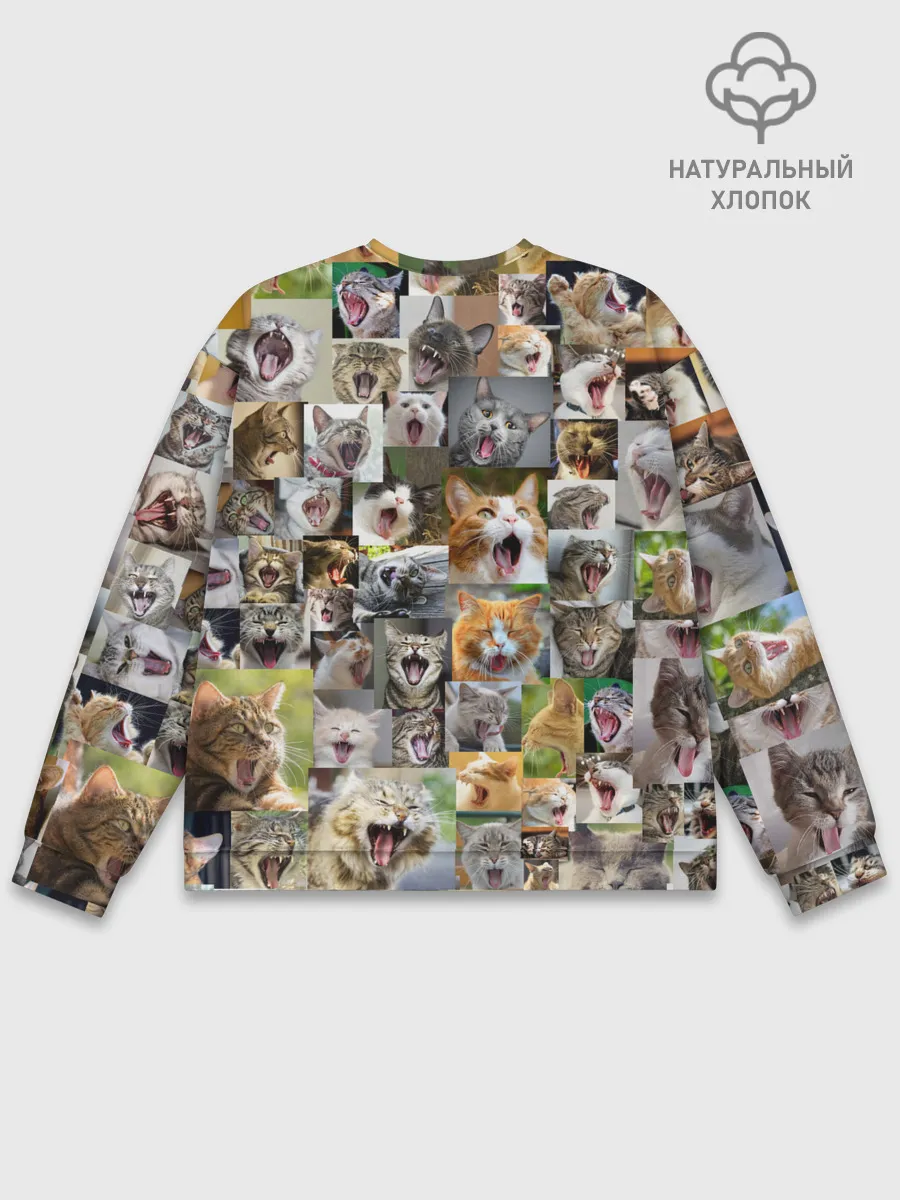 Мужской свитшот базовый / Неко ахегао цвет
