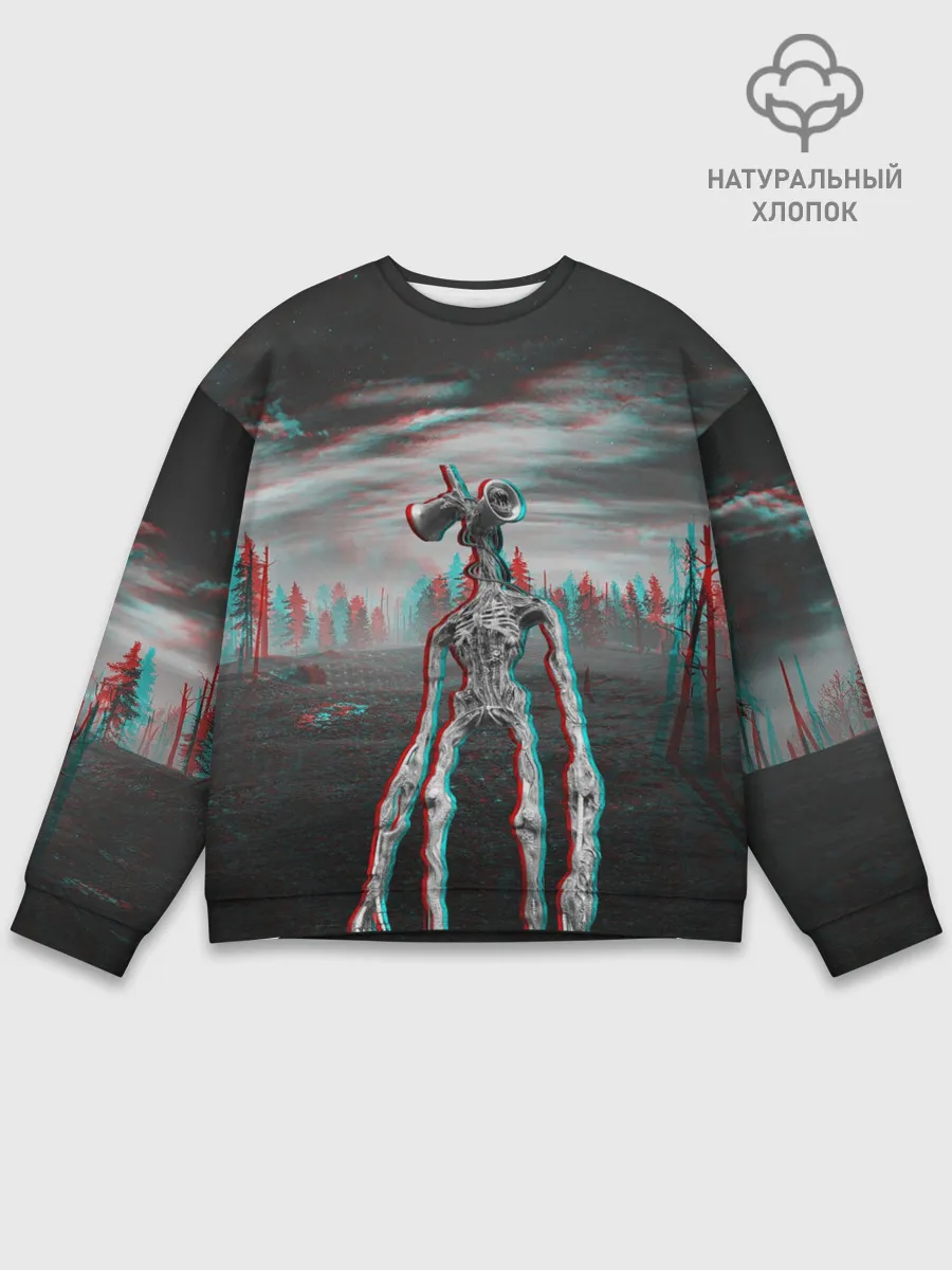 Мужской свитшот базовый / Siren Head Horror Glitch