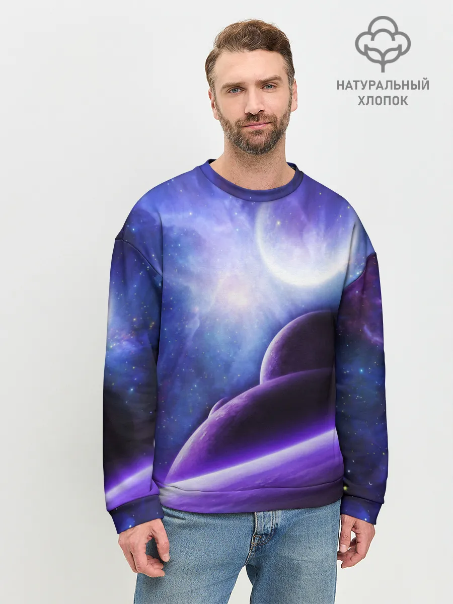Мужской свитшот базовый / Неоновый Космос