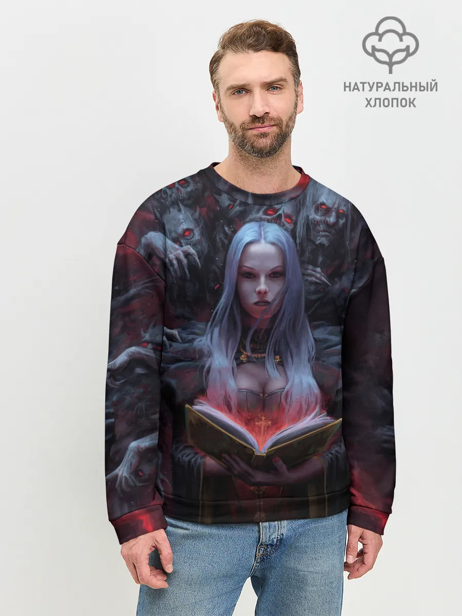 Мужской свитшот базовый / Demonic book