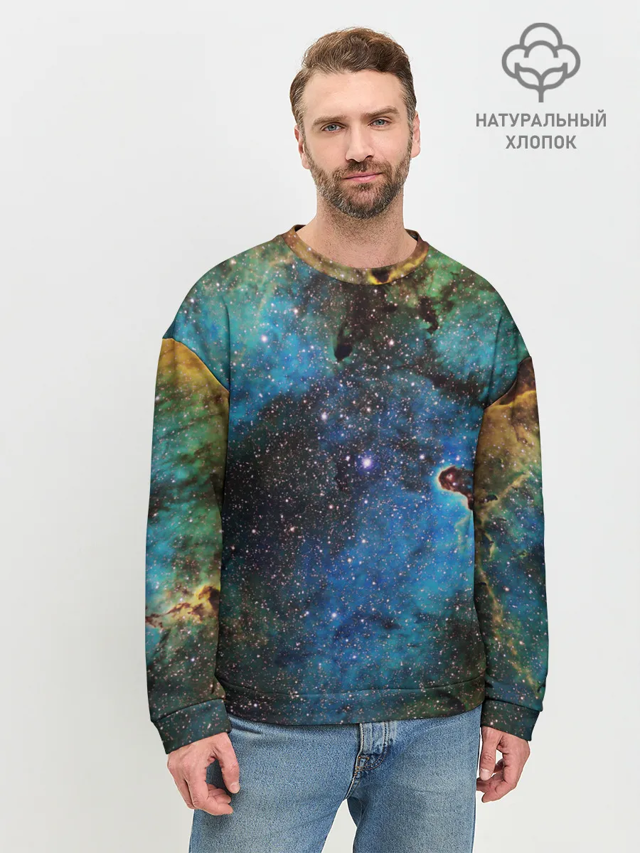 Мужской свитшот базовый / Туманный космос