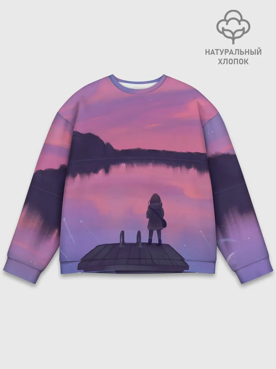 Мужской свитшот базовый / Закат Солнце