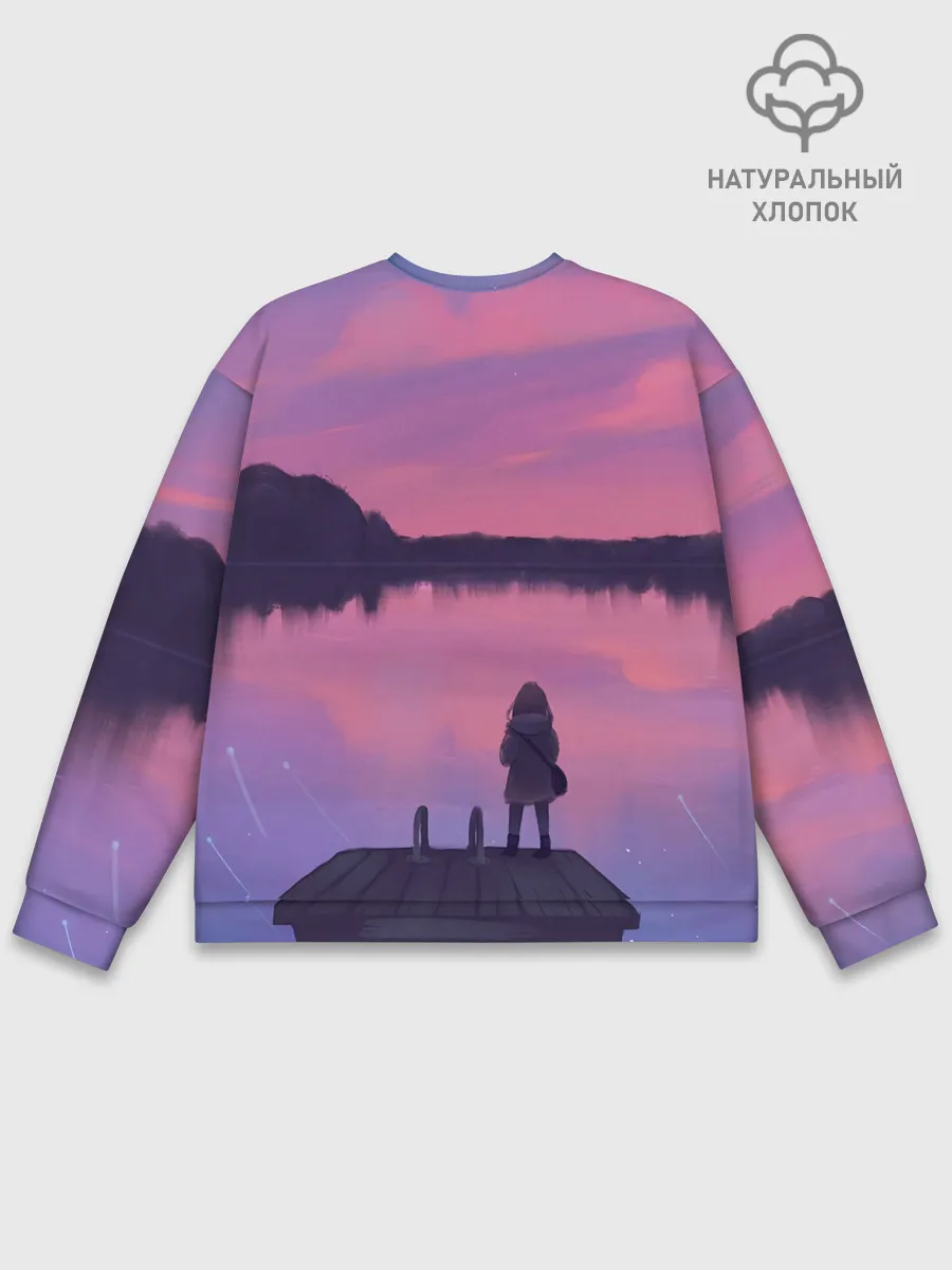 Мужской свитшот базовый / Закат Солнце