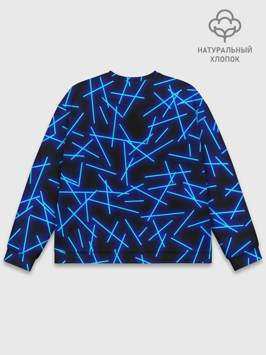 Мужской свитшот базовый / Неоновые линии